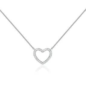 0.24 TCW Round Moissanite Diamond Heart Pendent Necklace