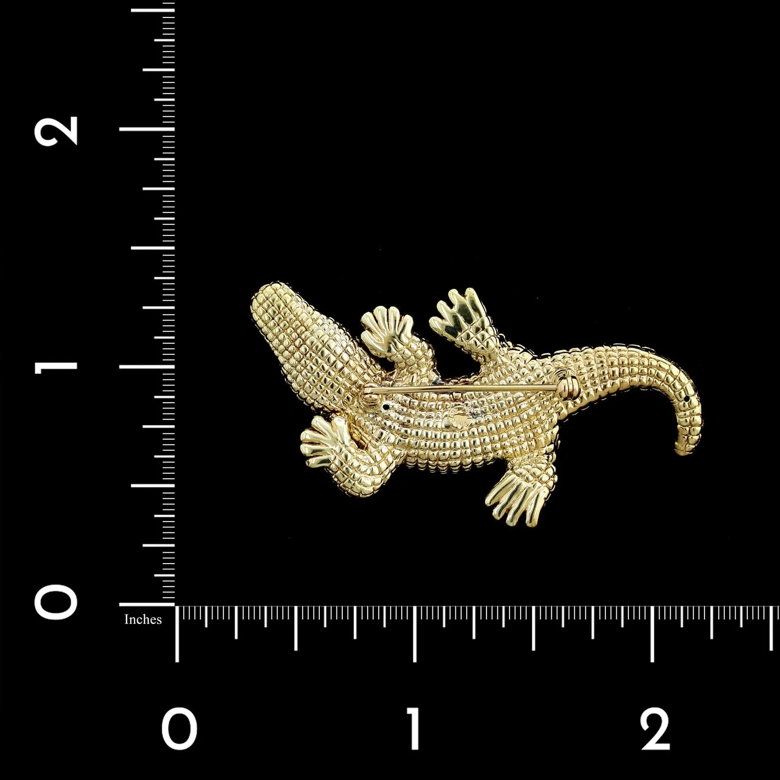 14K Yellow Gold Estate Alligator Pin