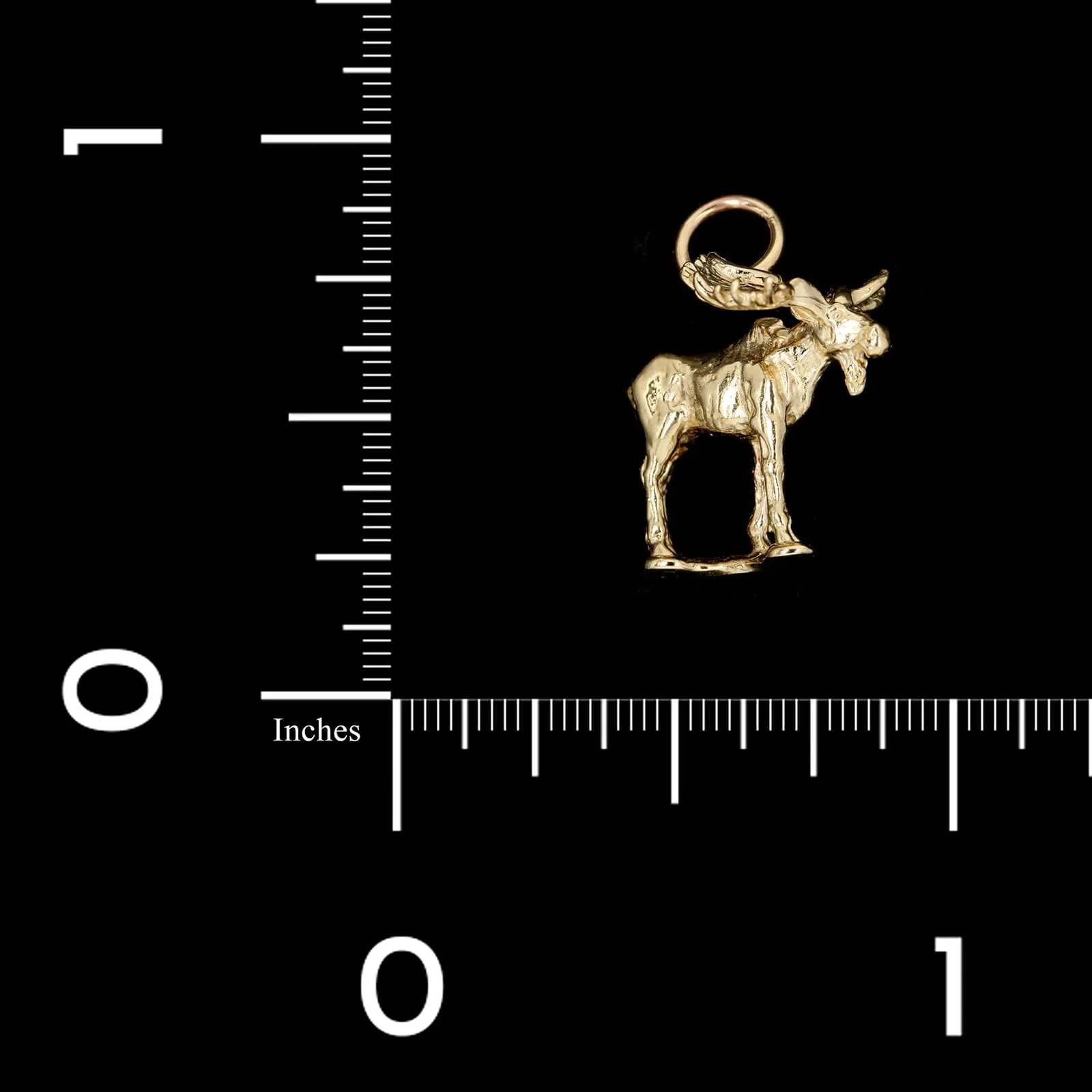 14K Yellow Gold Estate Moose Charm