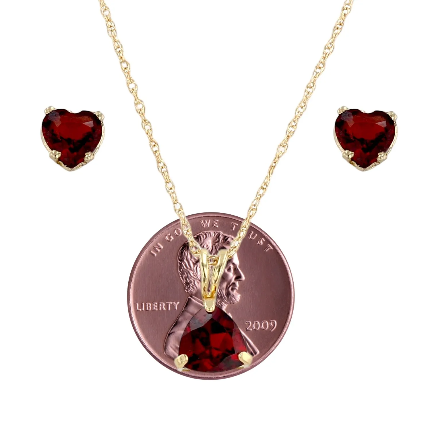 14K Yellow gold garnet set-10078