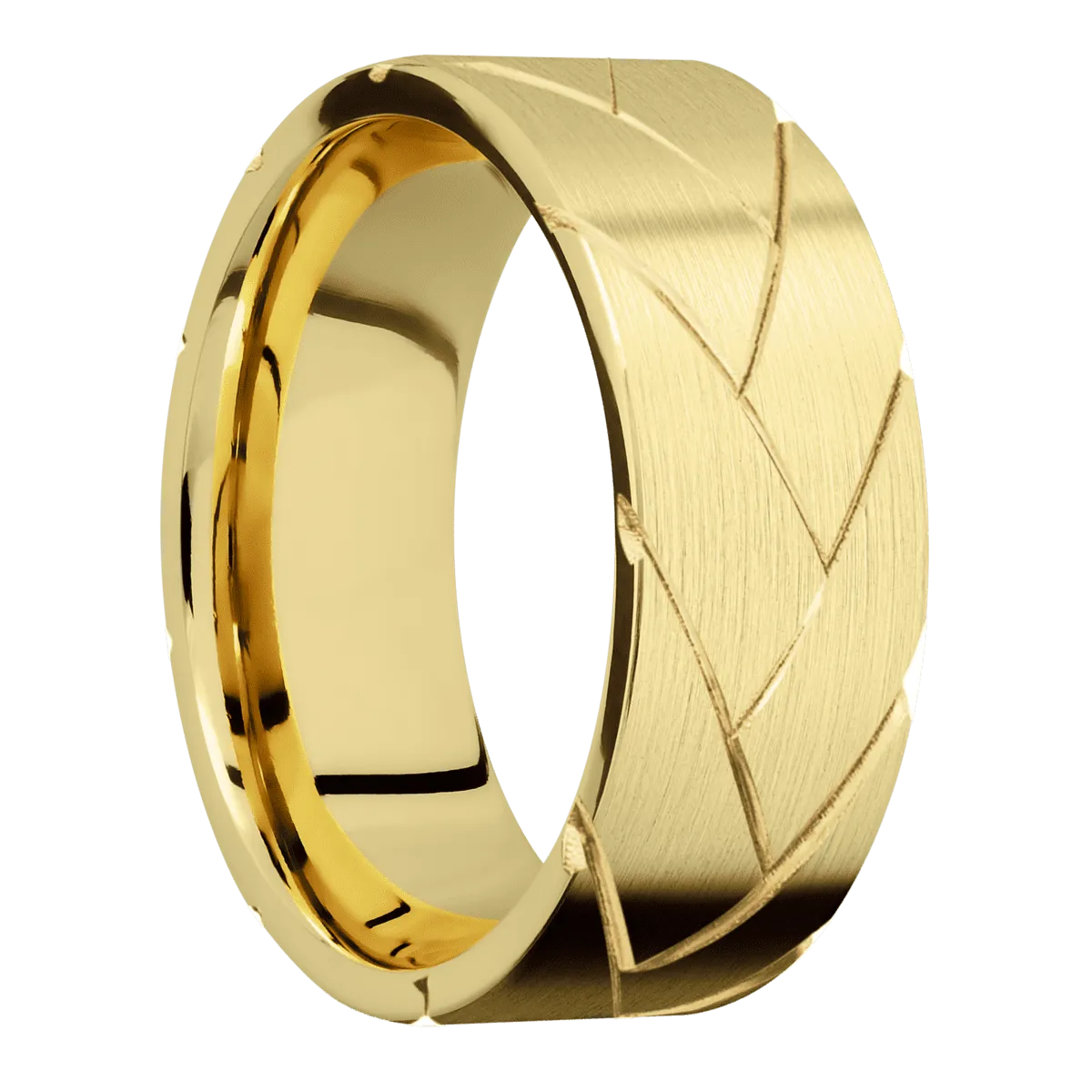 14K Yellow Gold with Satin Finish