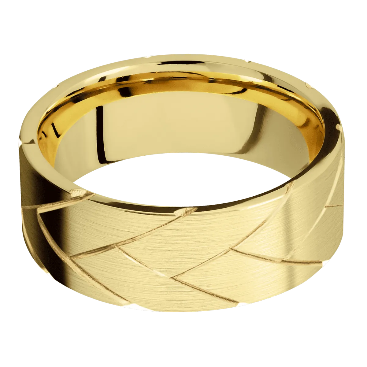 14K Yellow Gold with Satin Finish