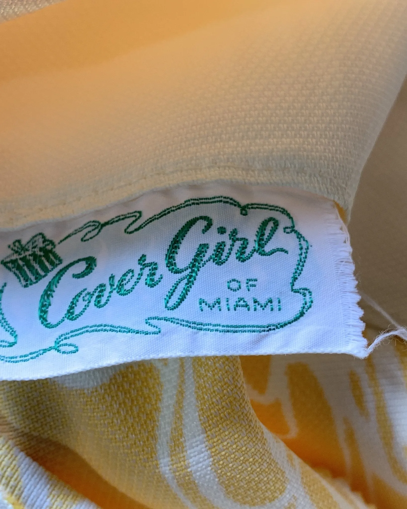 1950s Mod Dress with Yellow and White Two Tone Floral Design from Cover Girl Miami.