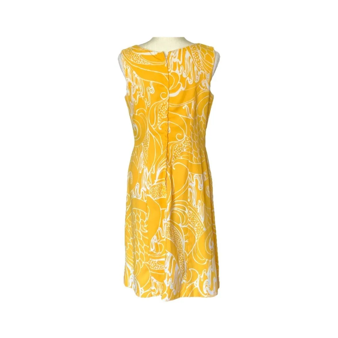 1950s Mod Dress with Yellow and White Two Tone Floral Design from Cover Girl Miami.