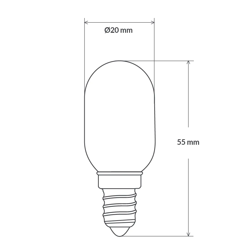 2W 12 Volt DC Pilot LED Light Bulb E14 in Warm White