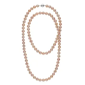 35-inch 8.5-9.0 mm AAA Pink to Peach Freshwater Pearl Necklace