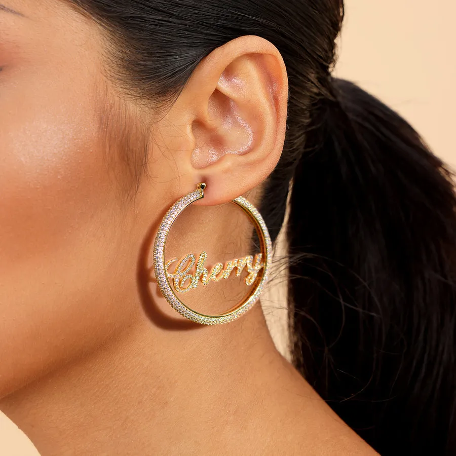 45mm Custom Name Hoop earring