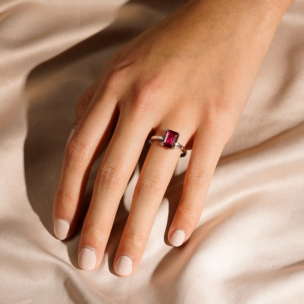 5 CT. Petite Double Prong Ruby Comfort Fit Ring [Ships within 24 hrs]