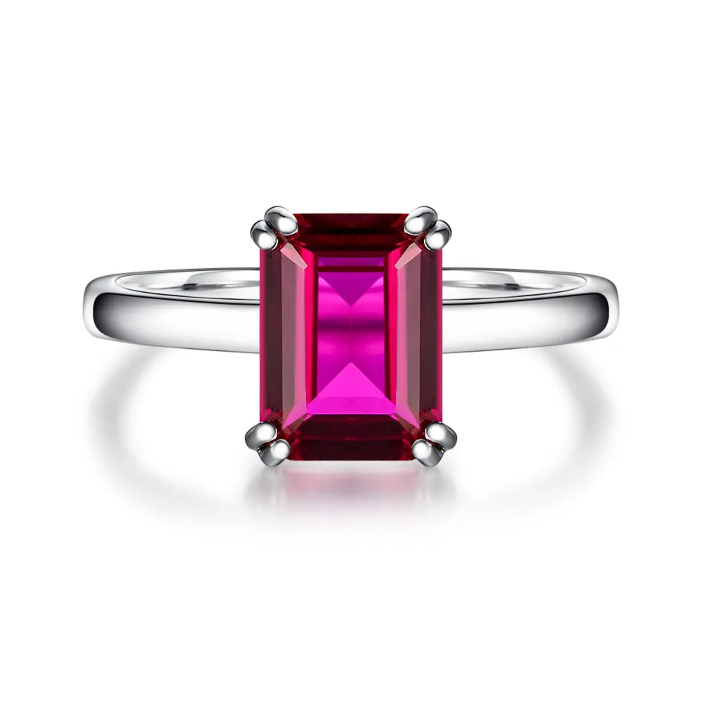 5 CT. Petite Double Prong Ruby Comfort Fit Ring [Ships within 24 hrs]