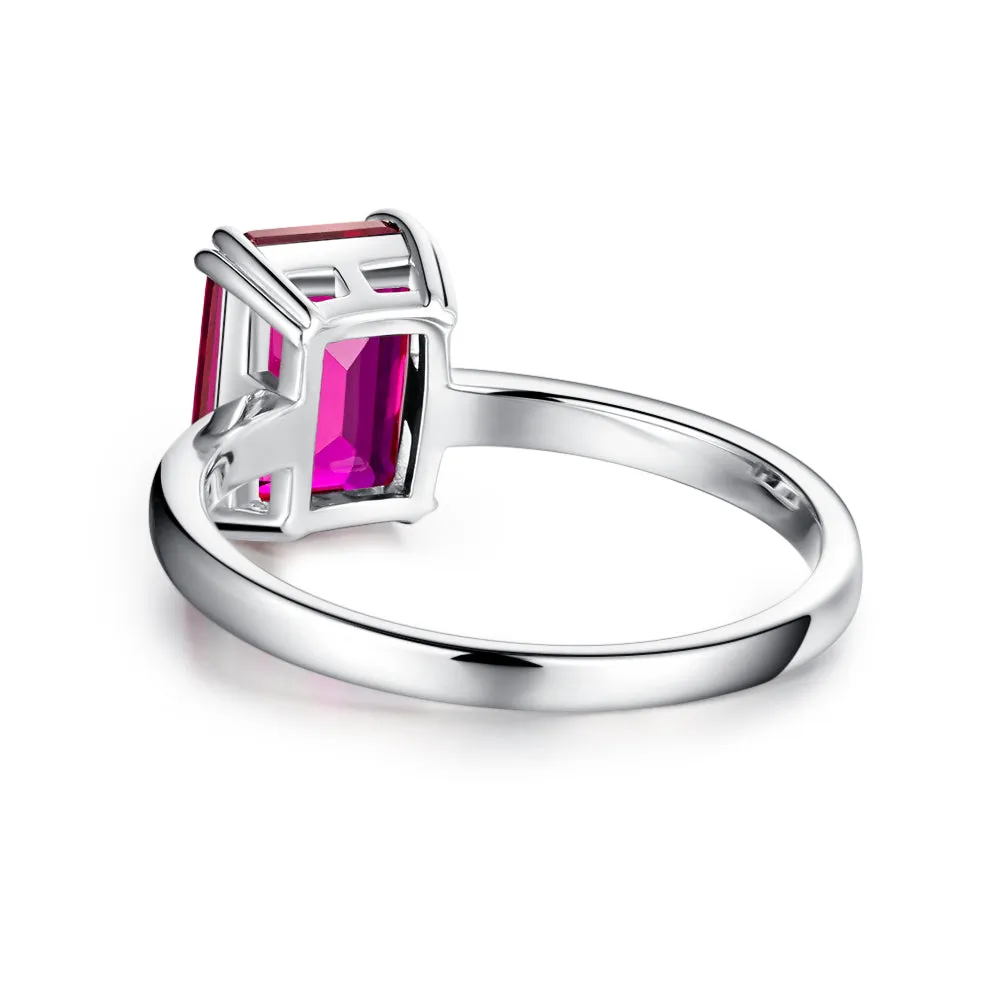 5 CT. Petite Double Prong Ruby Comfort Fit Ring [Ships within 24 hrs]