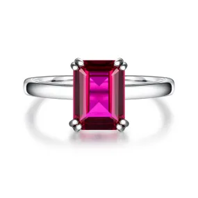 5 CT. Petite Double Prong Ruby Comfort Fit Ring [Ships within 24 hrs]