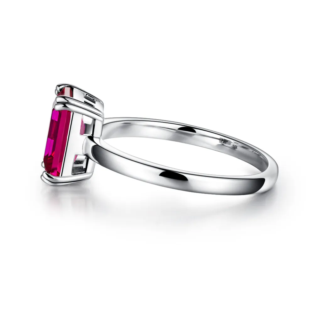 5 CT. Petite Double Prong Ruby Comfort Fit Ring [Ships within 24 hrs]