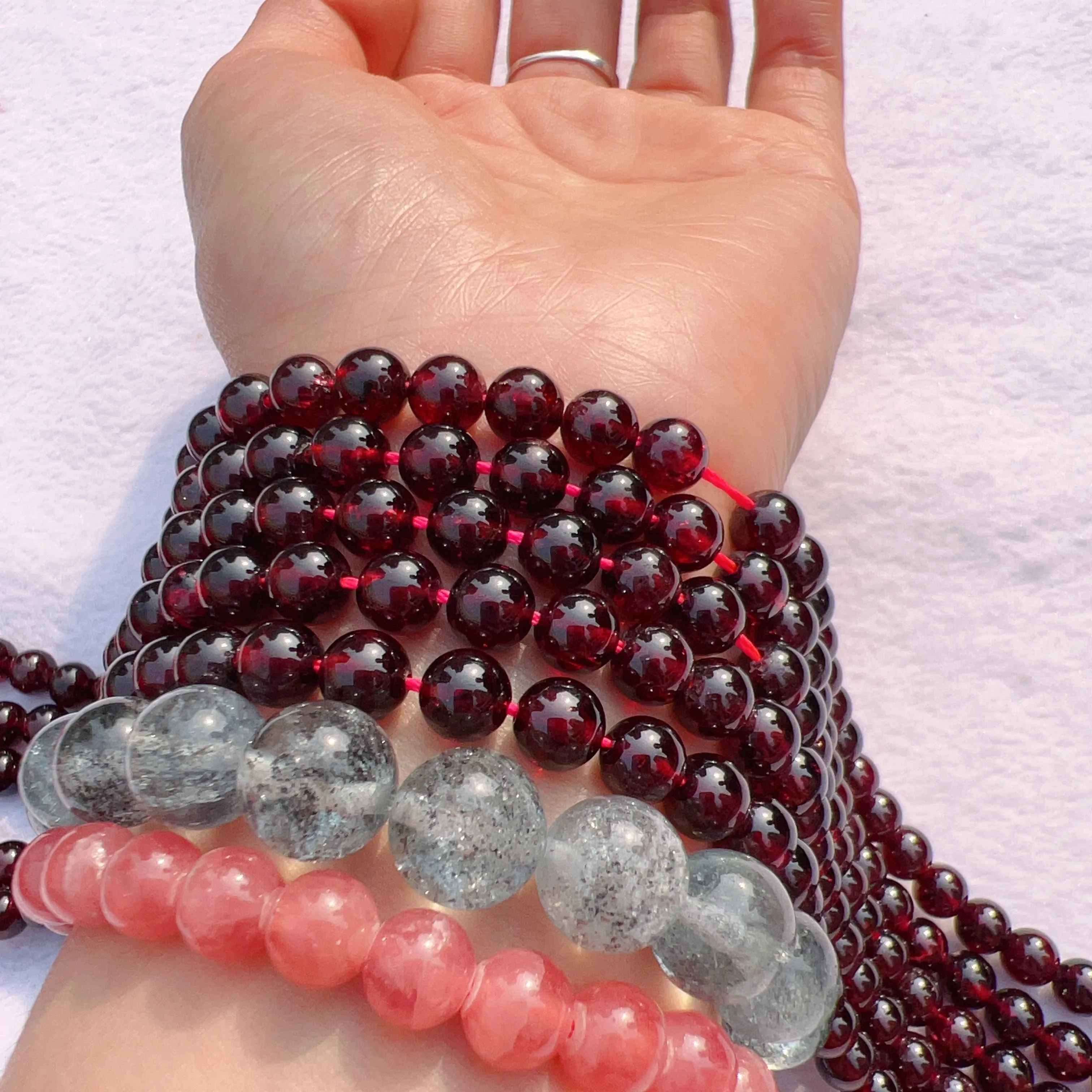 6 - 6.5mm Natural Almandine Red Garnet Round Bead Strands for DIY Jewelry Project