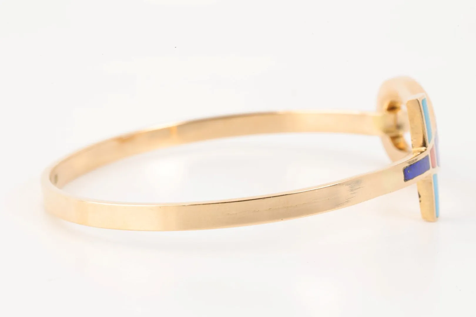 7'' 18k Yellow Gold Inlay Bangle Bracelet (19.89g.)