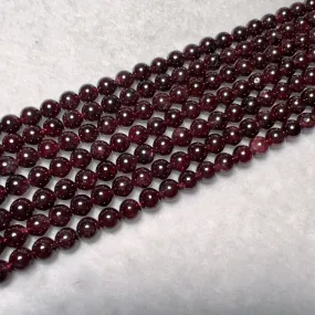 7mm Natural Almandine Red Garnet Round Bead Strands for DIY Jewelry Project