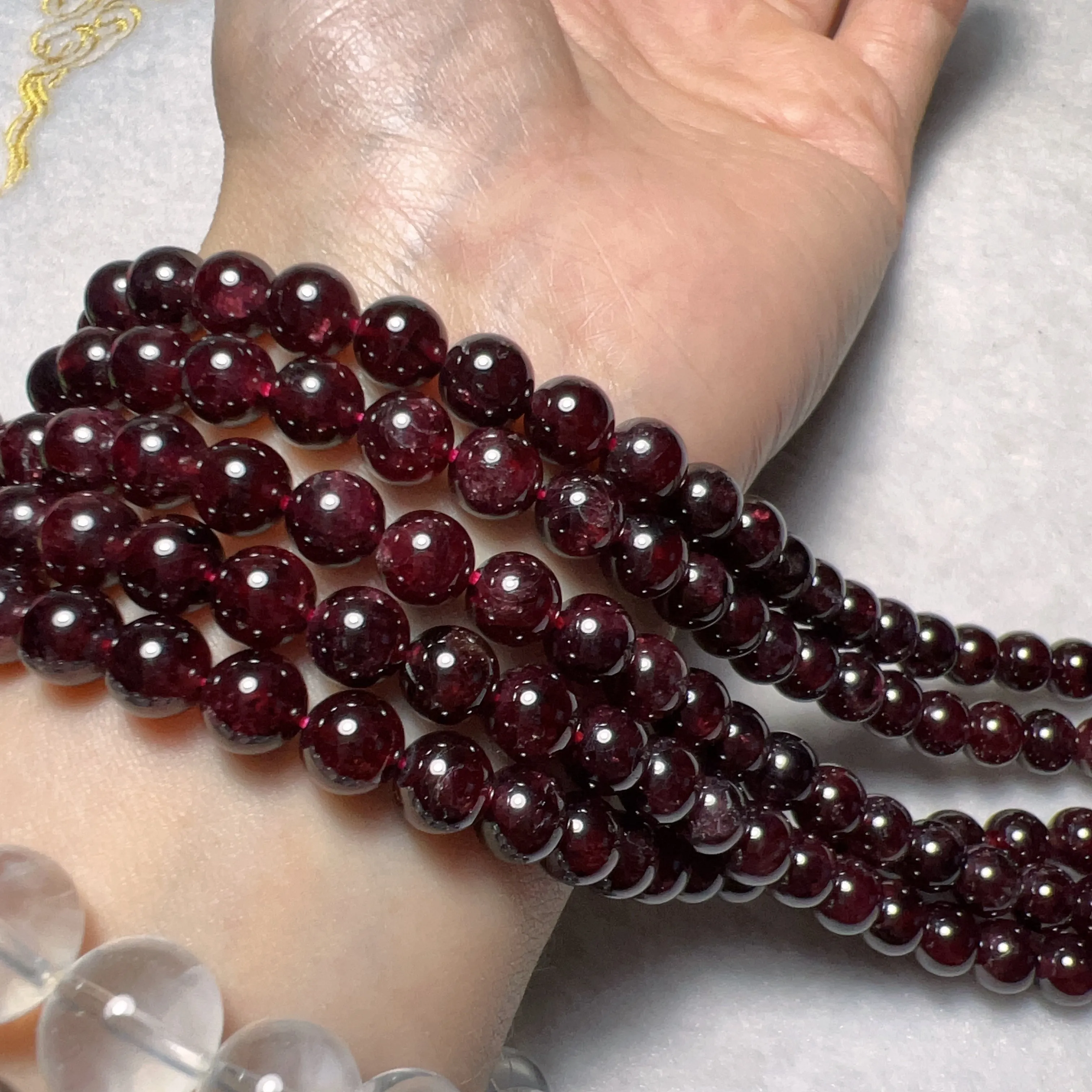 7mm Natural Almandine Red Garnet Round Bead Strands for DIY Jewelry Project