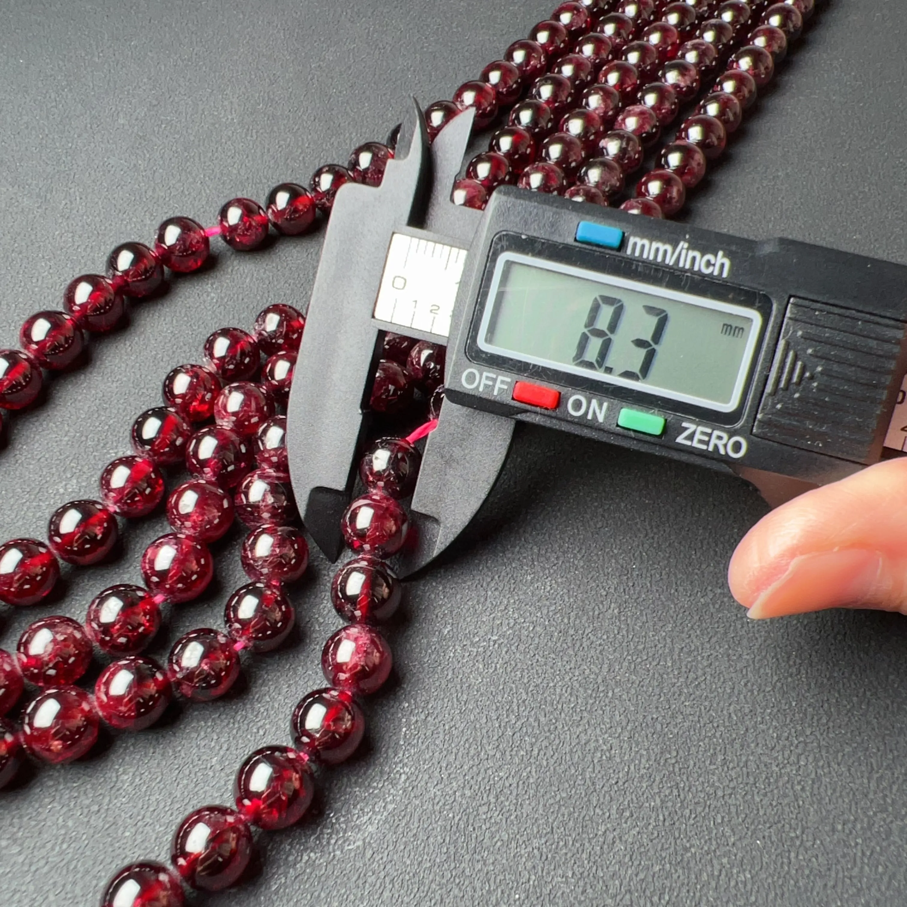 8 - 8.5mm Natural Almandine Red Garnet Round Bead Strands for DIY Jewelry Project