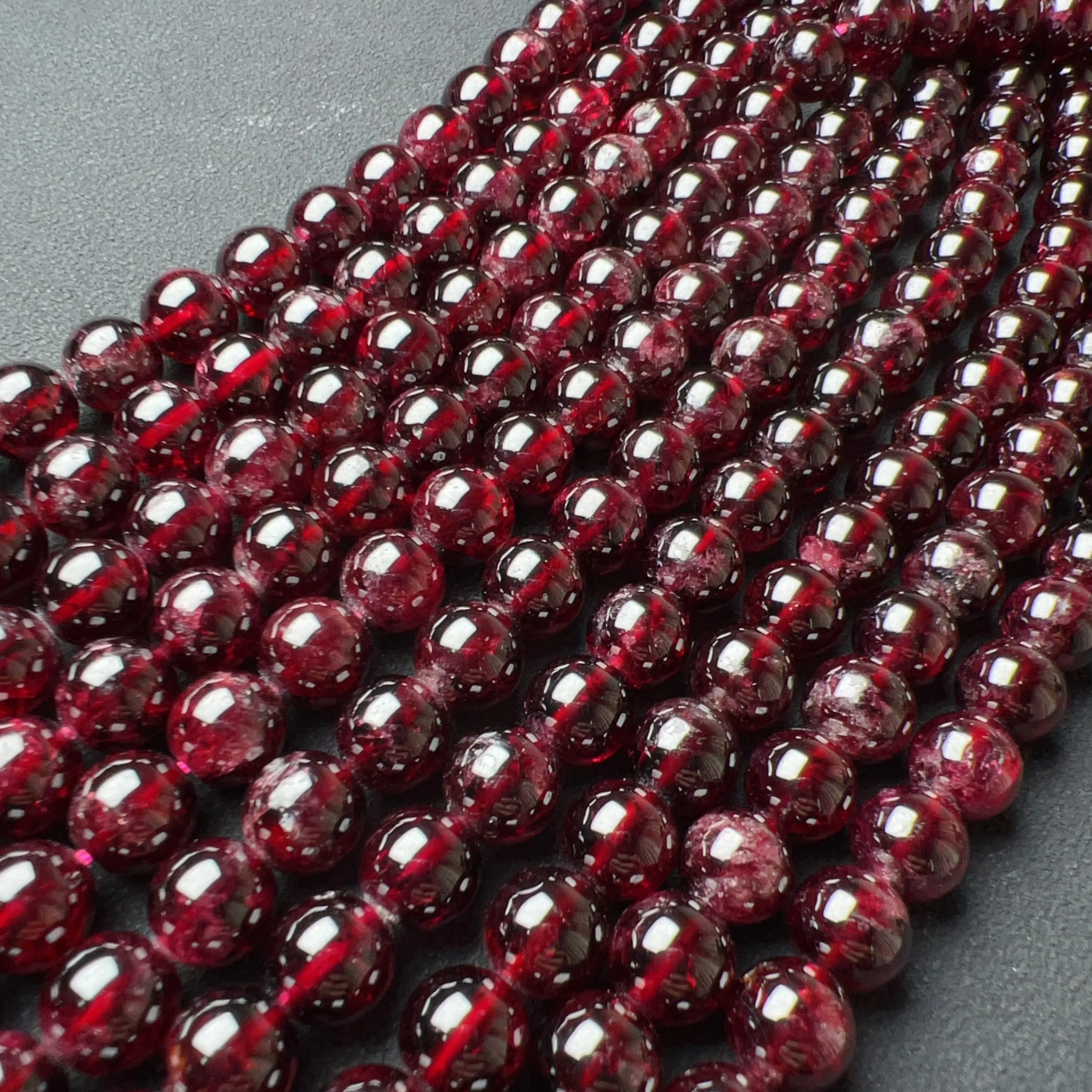 8 - 8.5mm Natural Almandine Red Garnet Round Bead Strands for DIY Jewelry Project