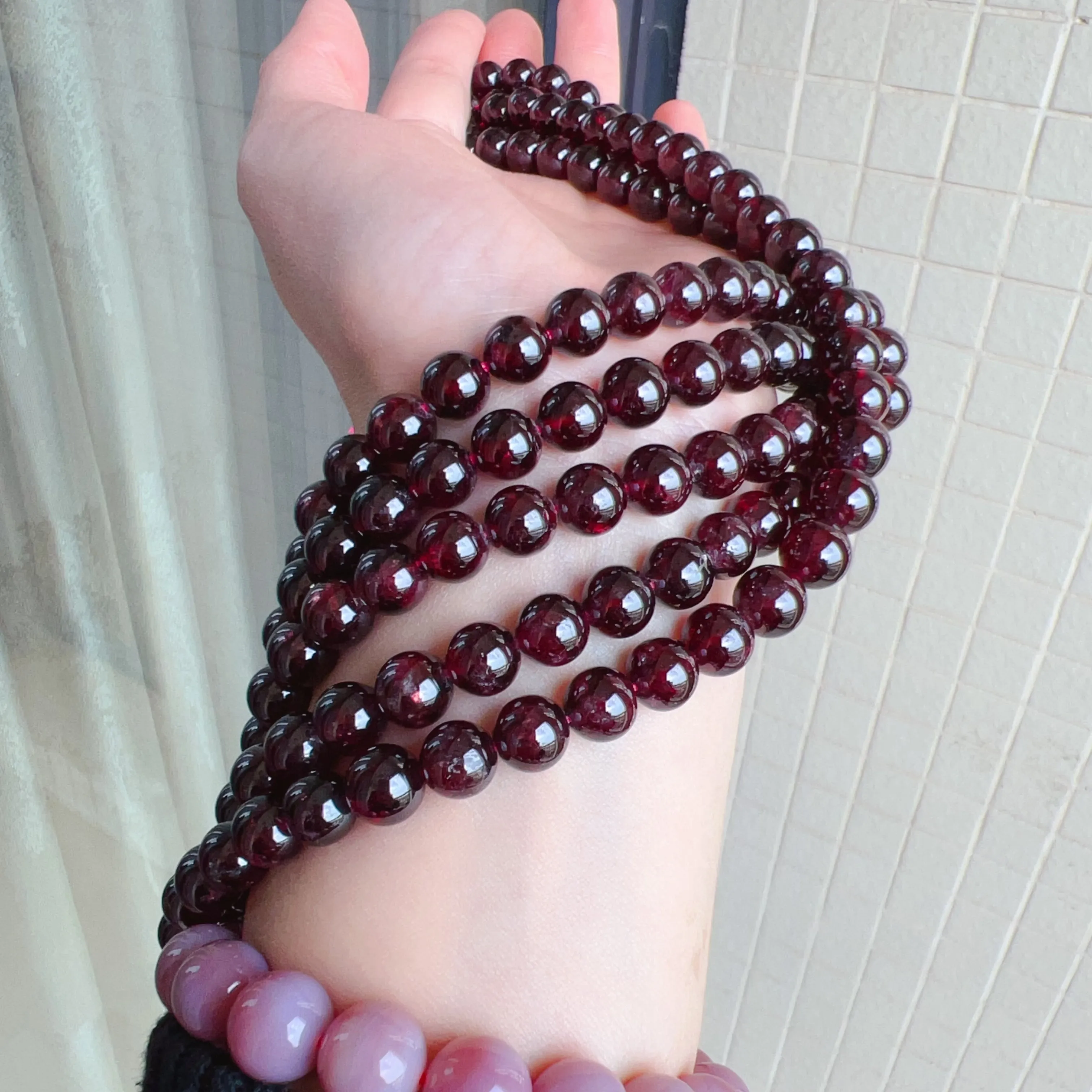 8 - 8.5mm Natural Almandine Red Garnet Round Bead Strands for DIY Jewelry Project