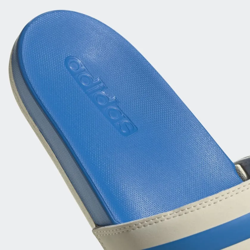 Adidas Adilette Comfort Slides -Wonder White /Blue Rush /Gold Metallic