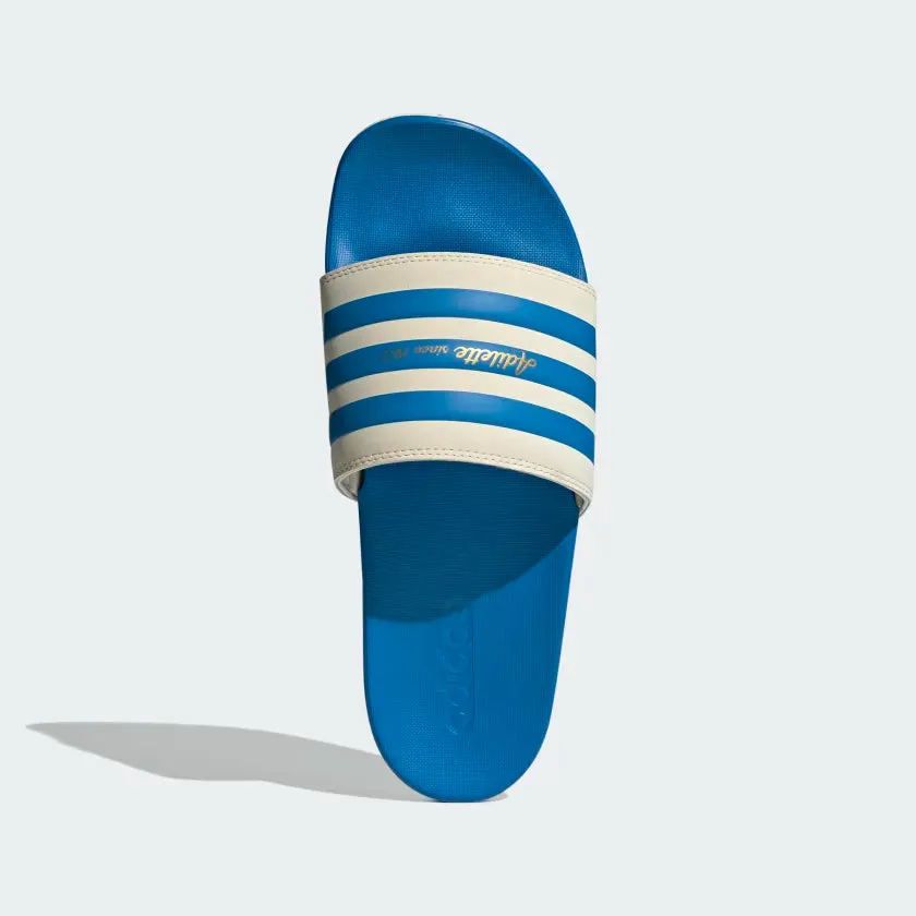 Adidas Adilette Comfort Slides -Wonder White /Blue Rush /Gold Metallic