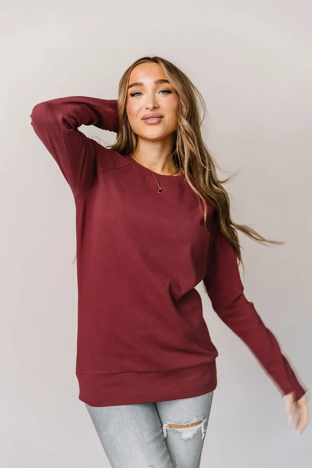 Ampersand Avenue Classic Pullover - Cranberry