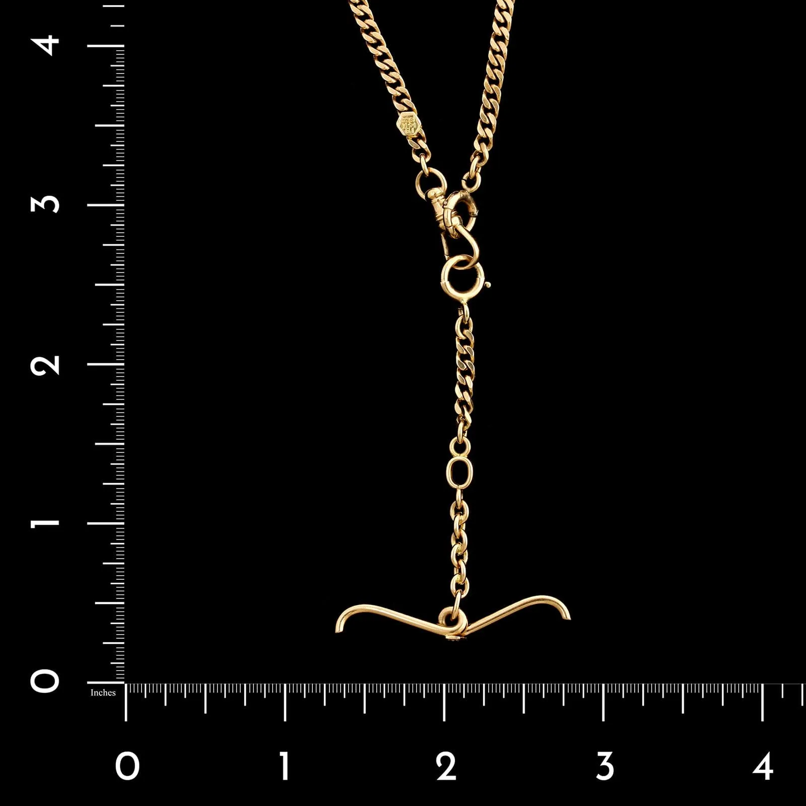 Antique 14K Yellow Gold Estate Pocket Watch Chain