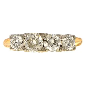 Antique Four Stone Diamond Band Ring