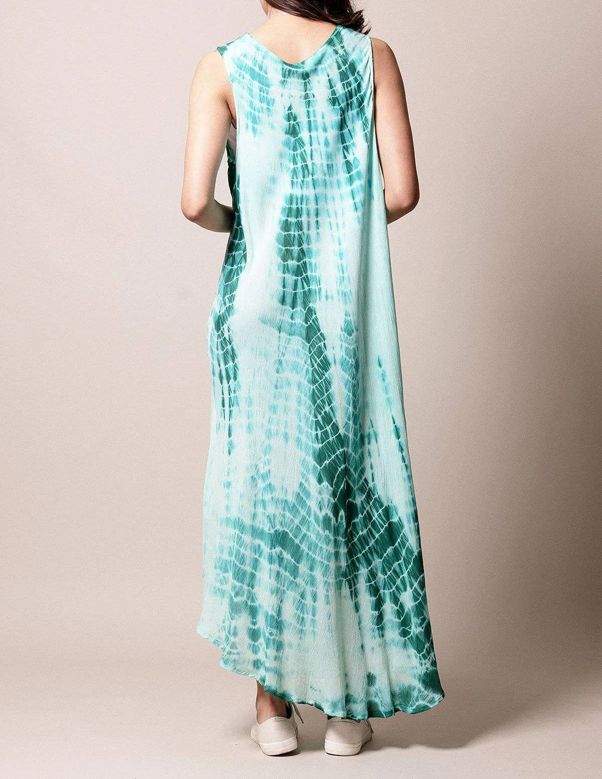 Boho Breeze Tie-Dye Dress - New Jade