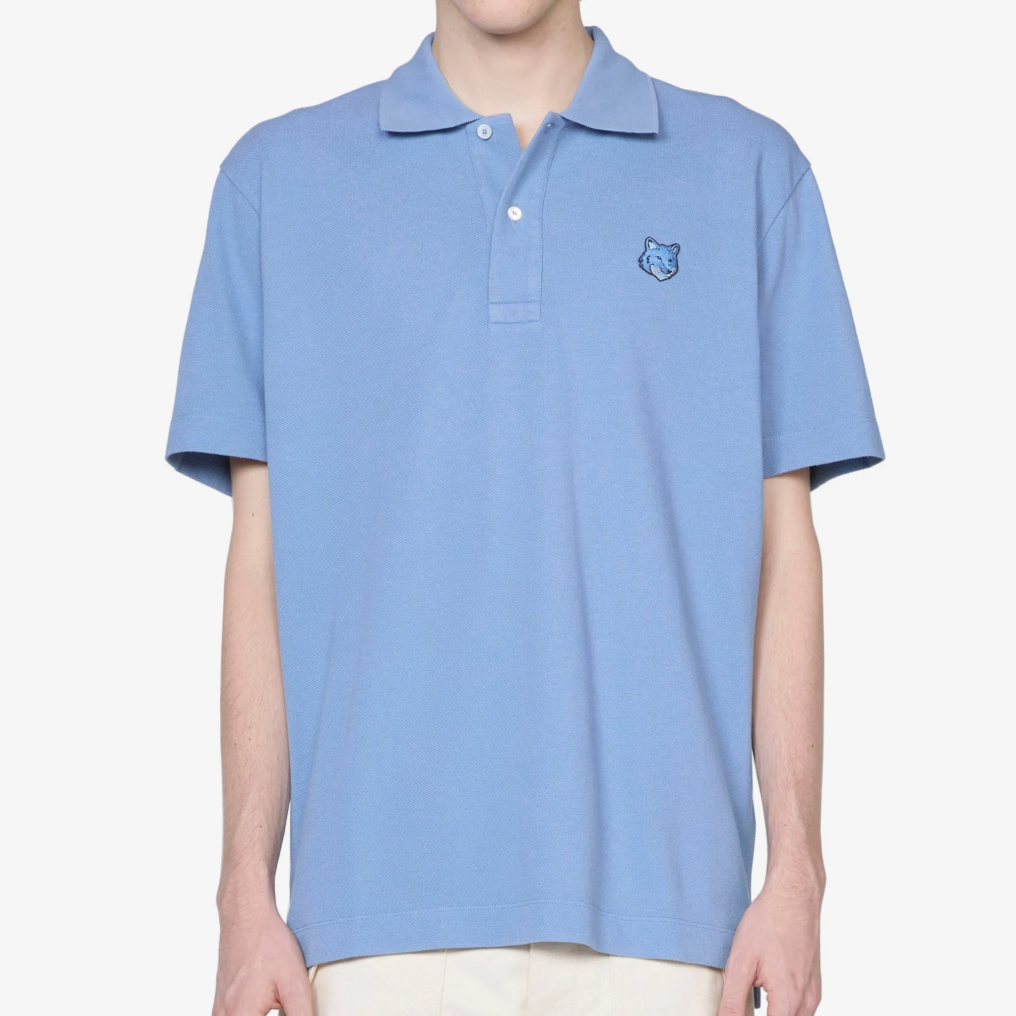 Bold Fox Head Patch Comfort Polo Hampton Blue