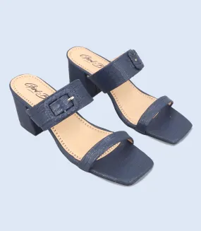 BW9394-NAVY-Women Sandal Heel