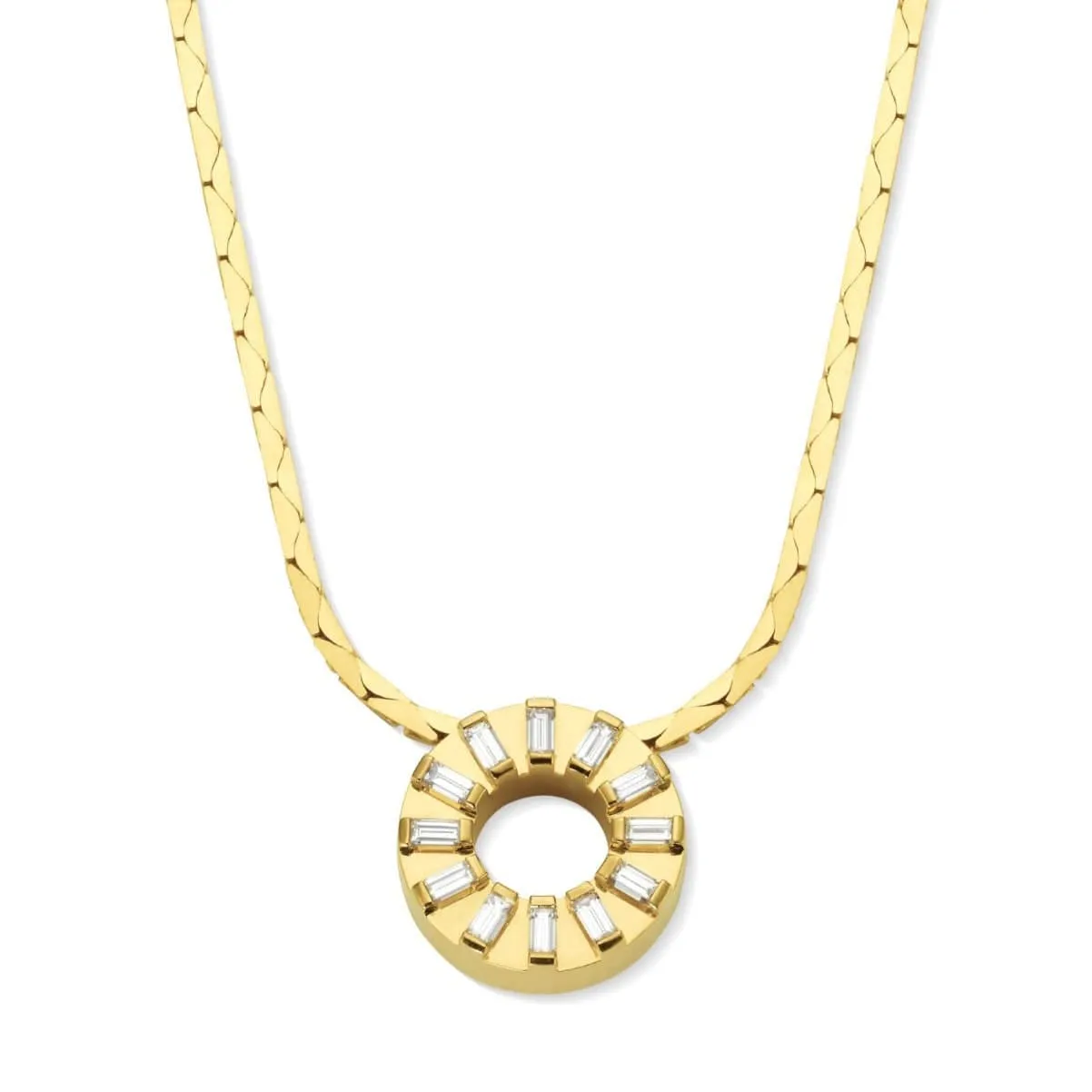 Cadar 18K Yellow Gold Circle Pendant Diamond Necklace