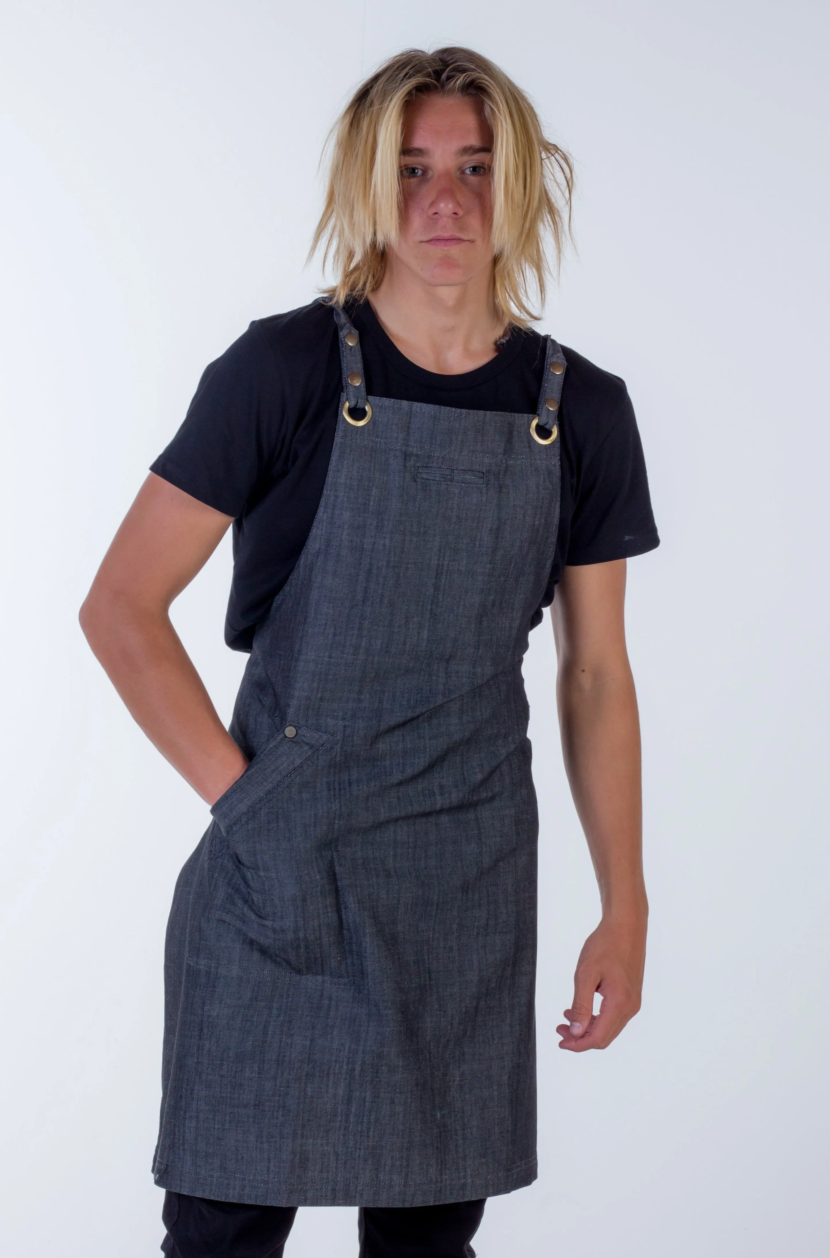 Charcoal grey denim apron fitzroy