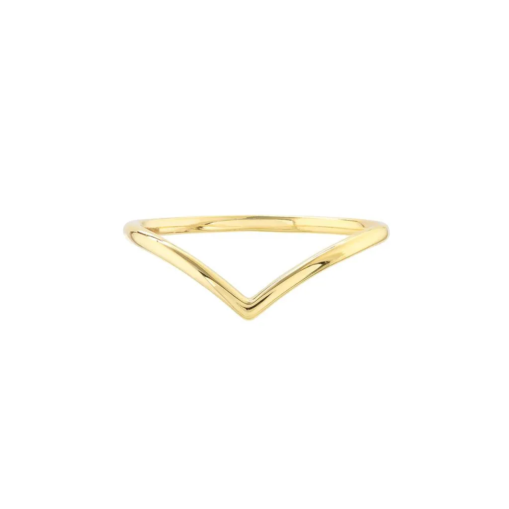 Chevron Wire Ring, Size 6 | Yellow Gold