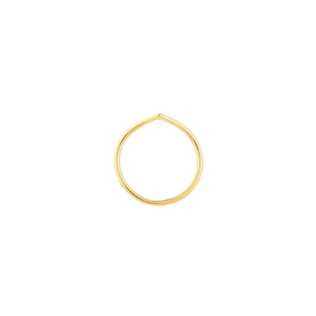 Chevron Wire Ring, Size 6 | Yellow Gold