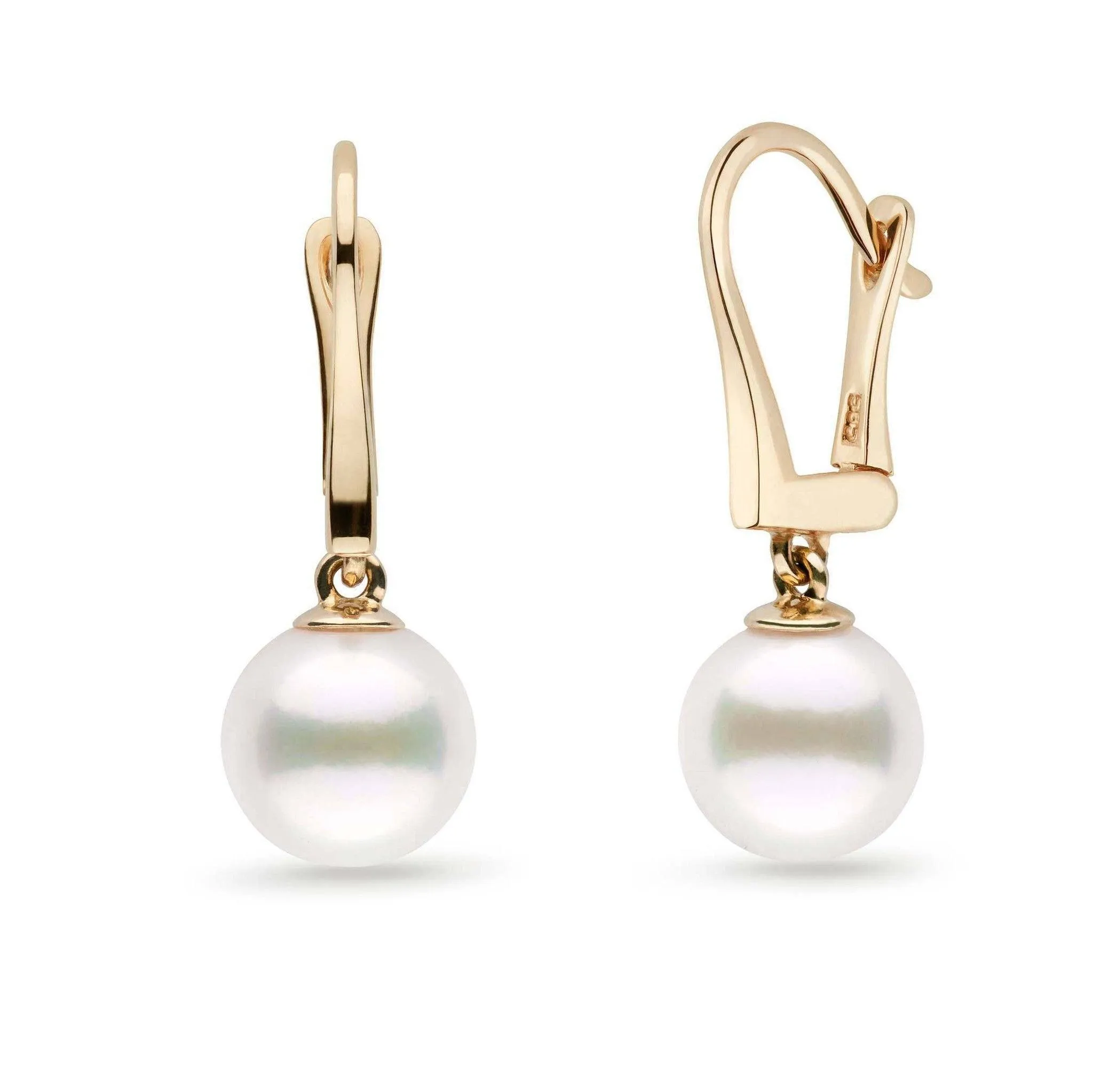 Classic Collection White Freshadama Freshwater 9.0-10.0 mm Pearl Dangle Earrings