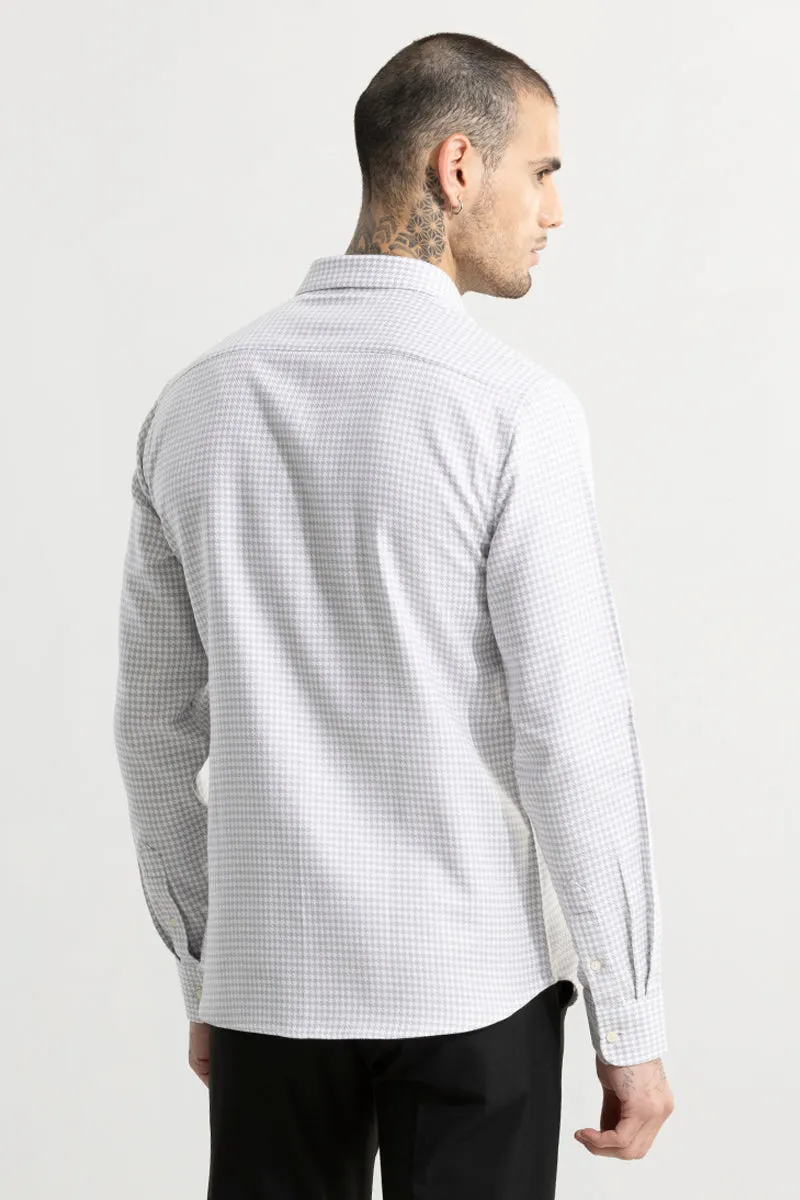 Classic Gingham Pattern White Shirt