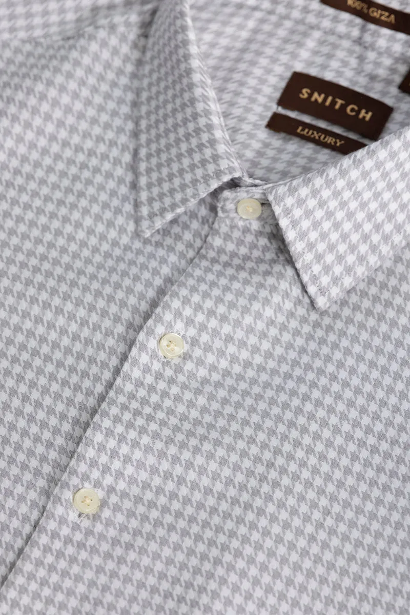 Classic Gingham Pattern White Shirt