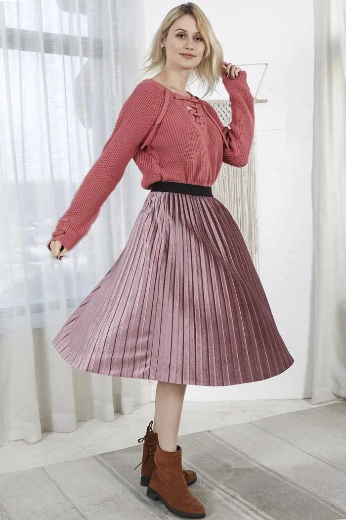 Colorful Pleated Skirt