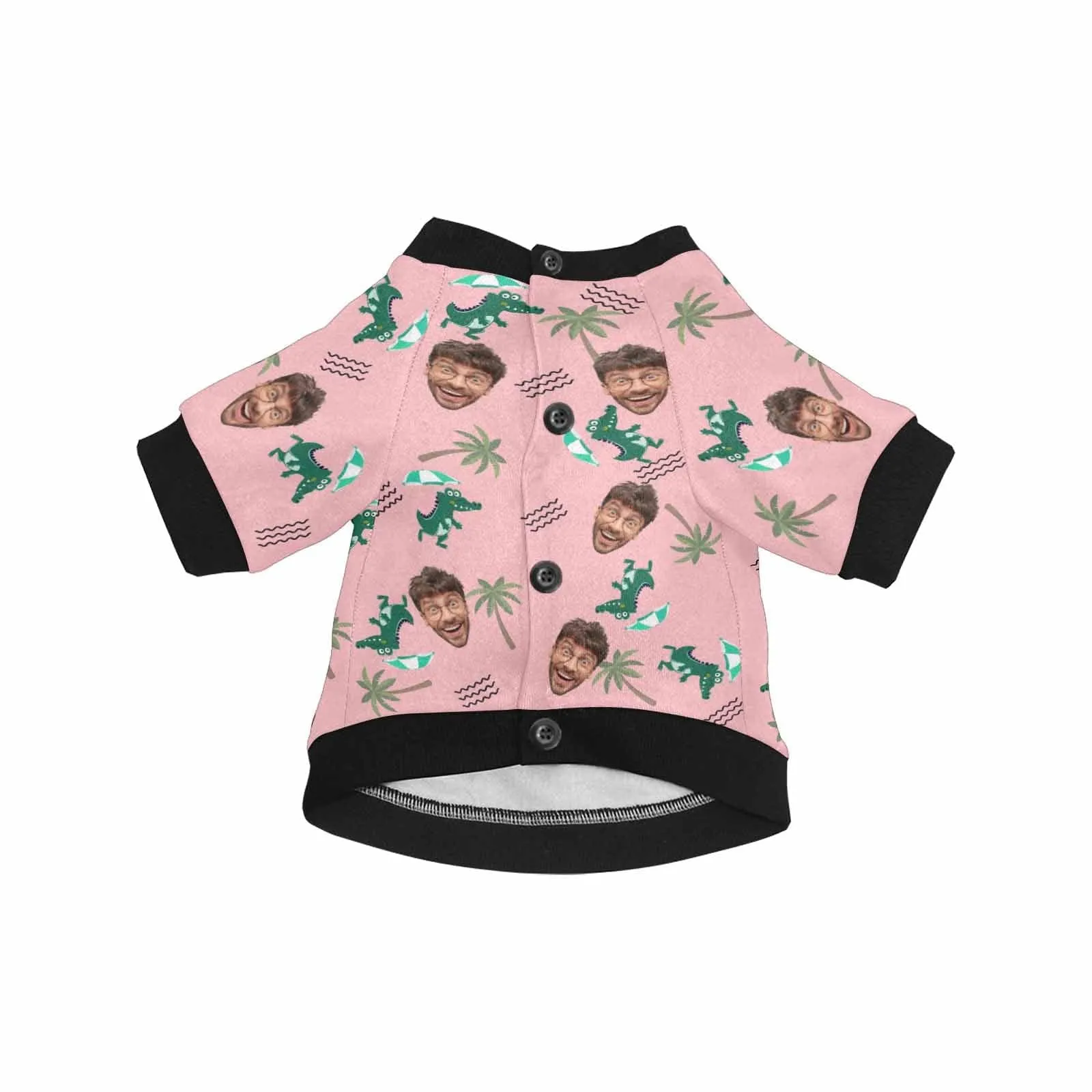 Custom Face Pink Tree Matching Dog and Owner Hawaiian Shirts Custom Pet Shirt Dog Gift