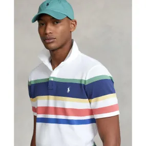 Custom Fit Mesh Polo - Stripe - White/Multi