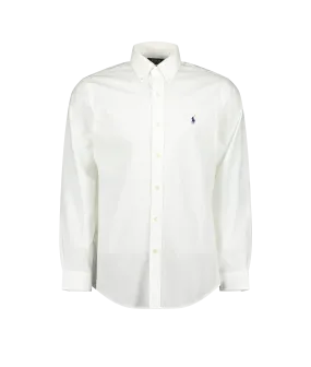 Custom Fit Stretch Poplin Shirt - White