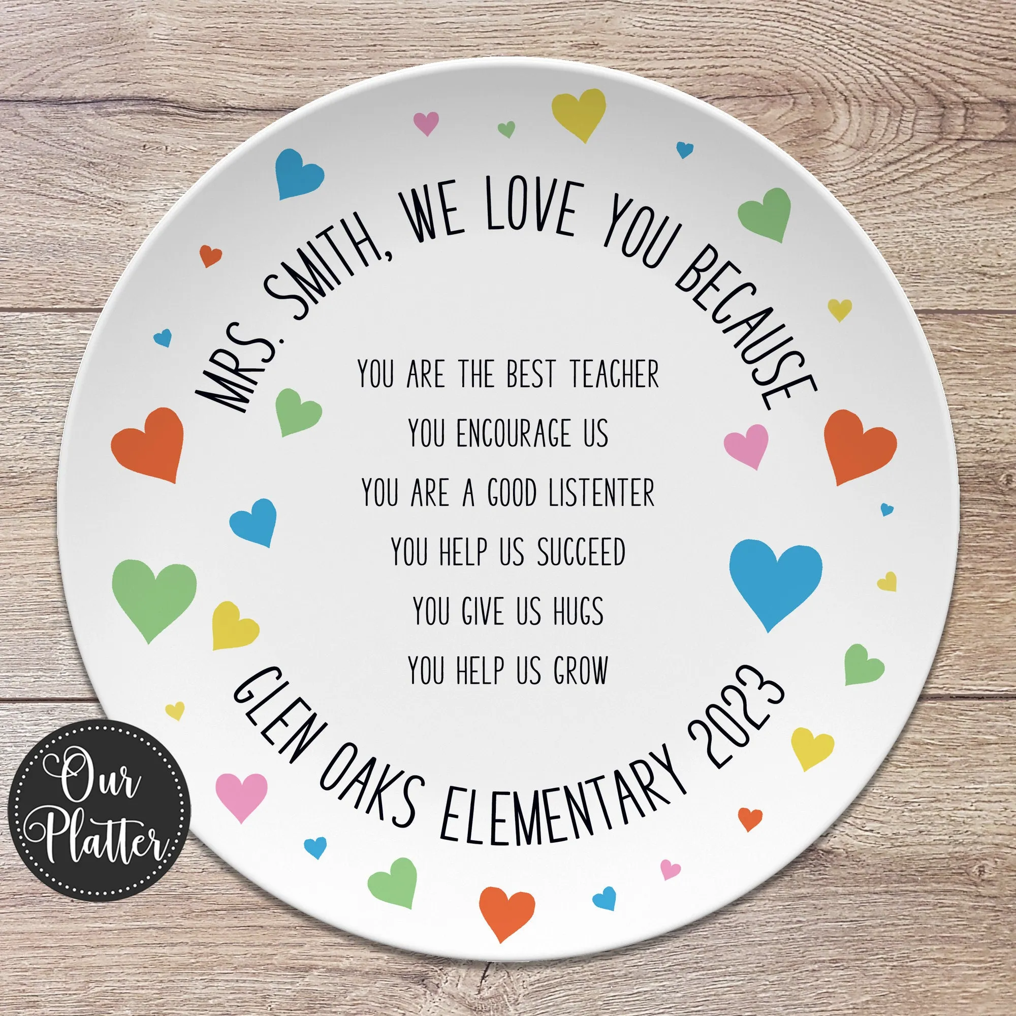 Custom We Love You Because Personalized Plates