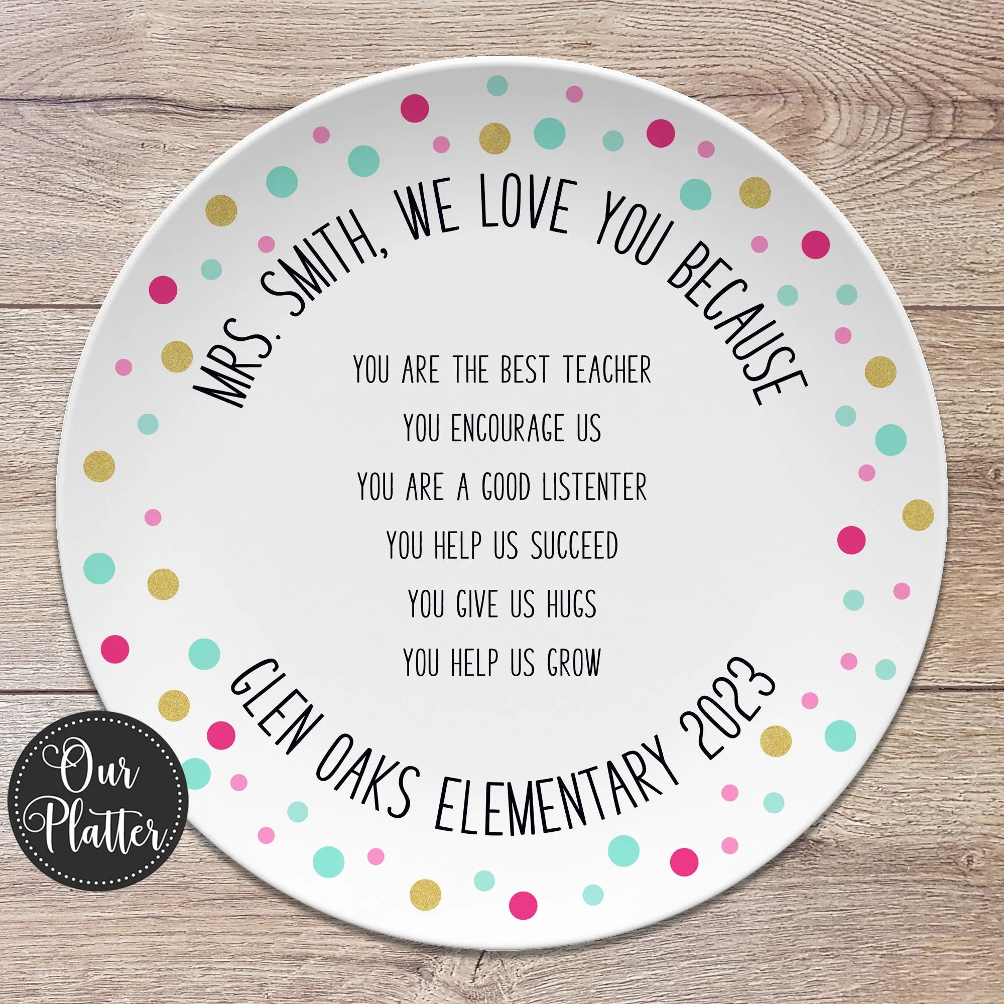 Custom We Love You Because Personalized Plates