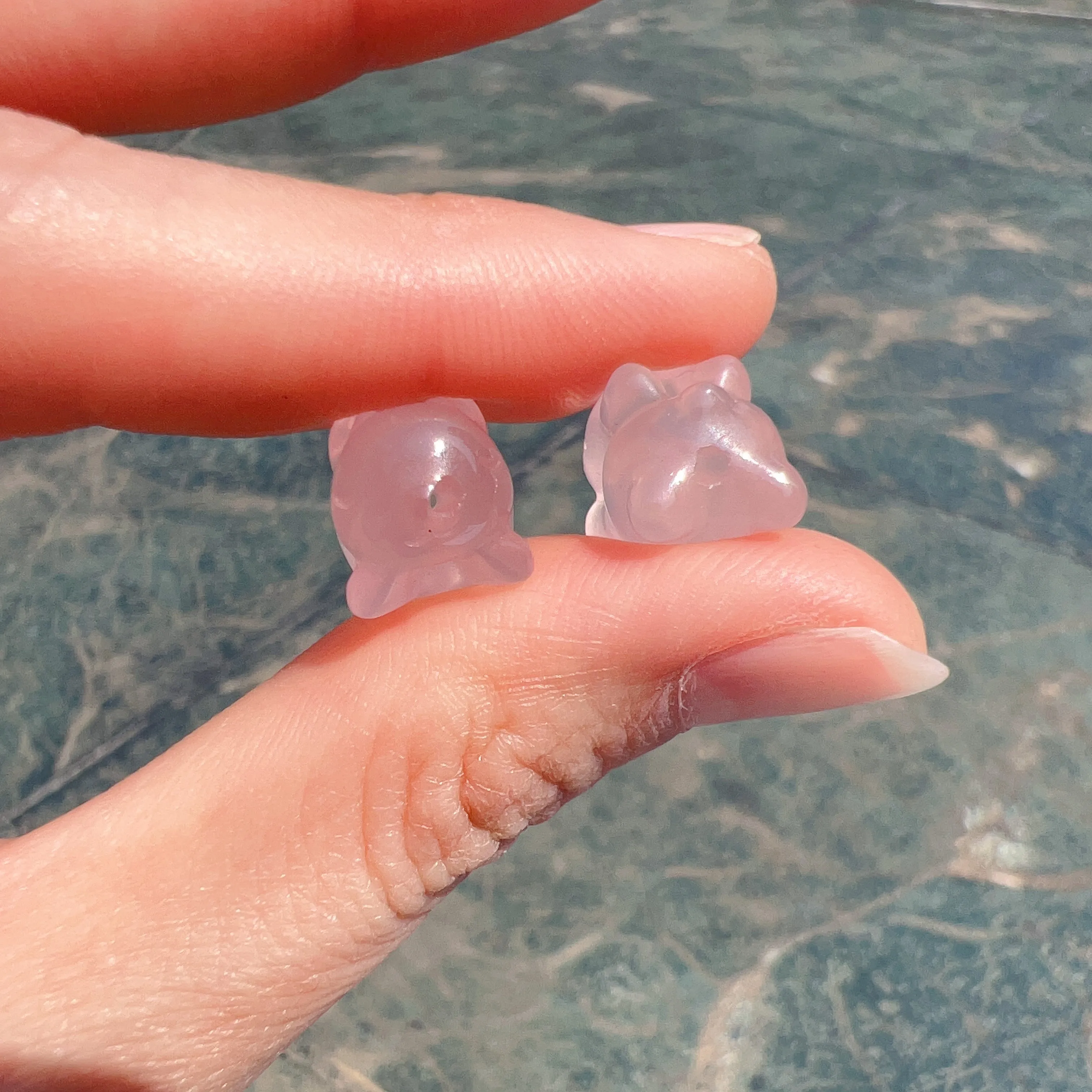 Cute Parts - Natural Rose Quartz Flying Rabbit Charms for DIY Jewelry Project