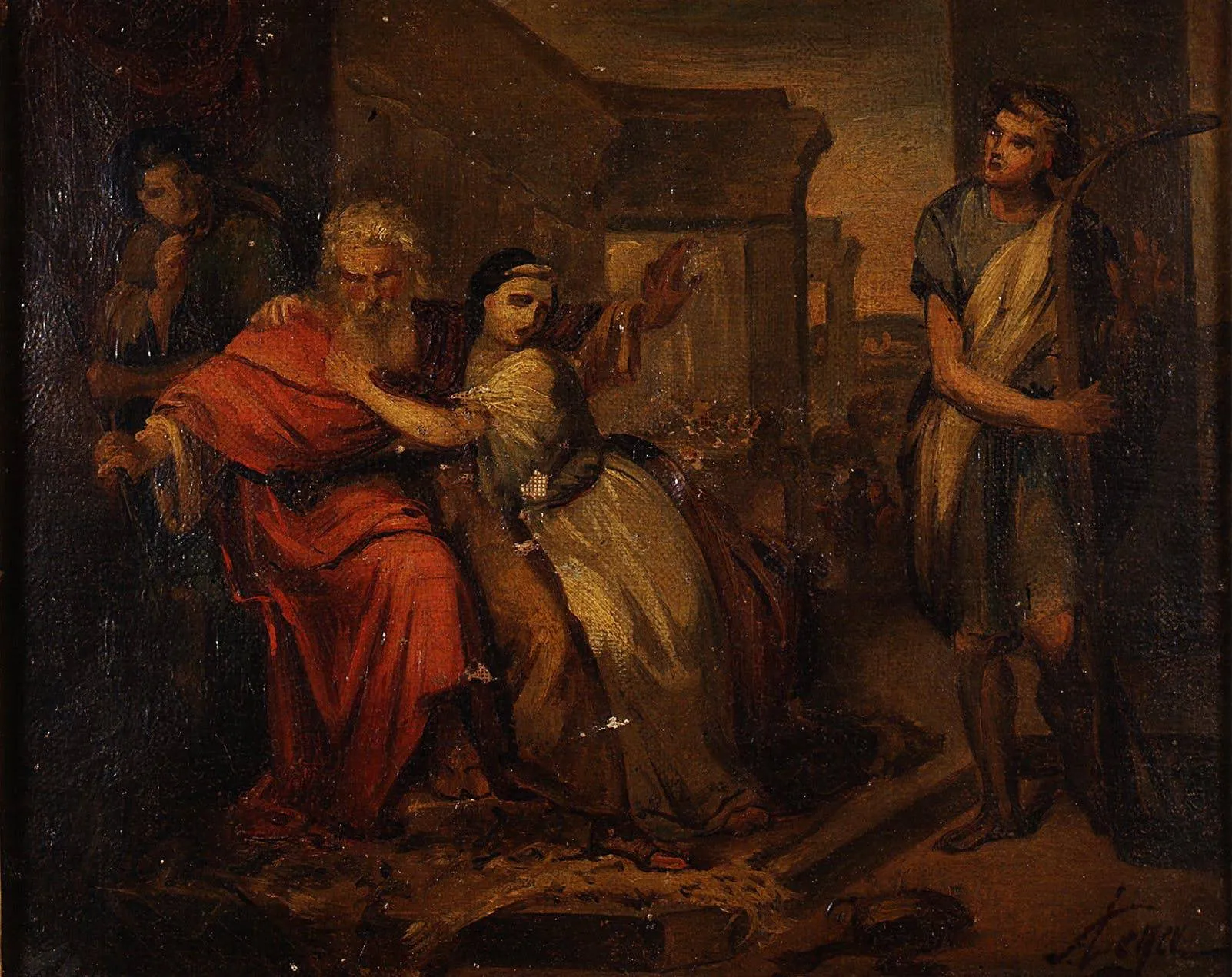 David calming Saul's fury with the harp (Preparatory sketch)