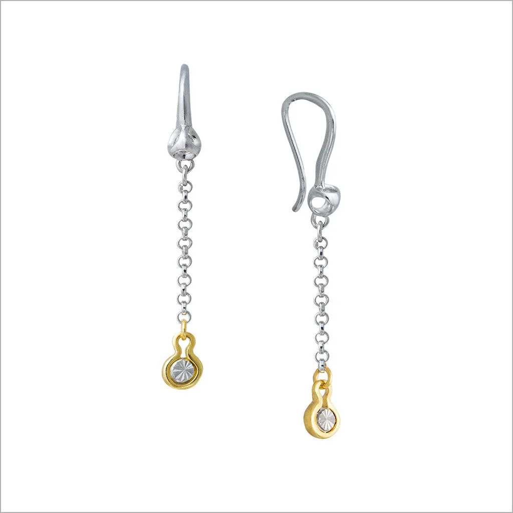 Diamanté 18K Gold & Sterling Silver Dangle Earrings