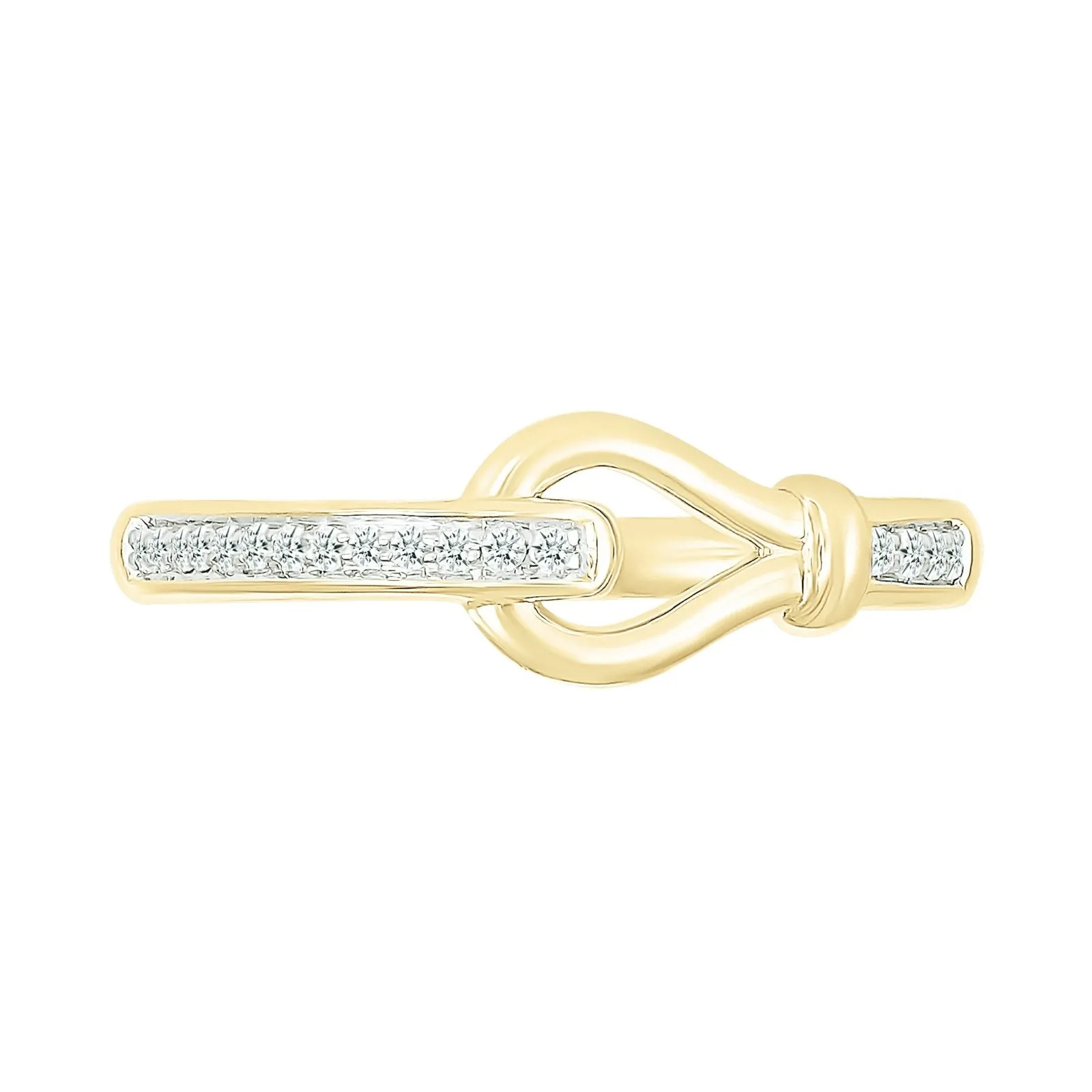 Diamond and Gold Loop Ring