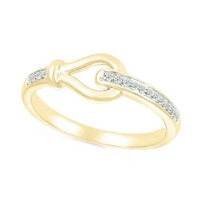 Diamond and Gold Loop Ring