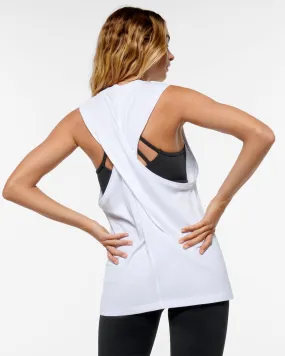 ELEMENT TWIST-BACK PIMA TANK WHITE